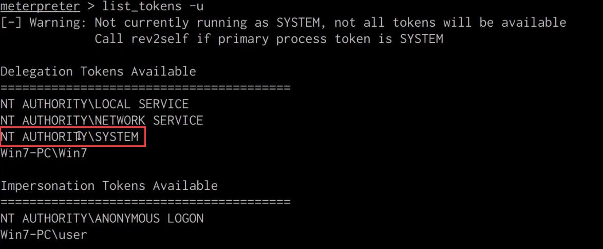 list_tokens output