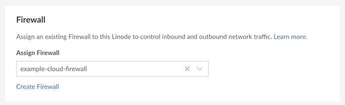 Screenshot of the Assign Cloud Firewall section